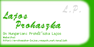lajos prohaszka business card